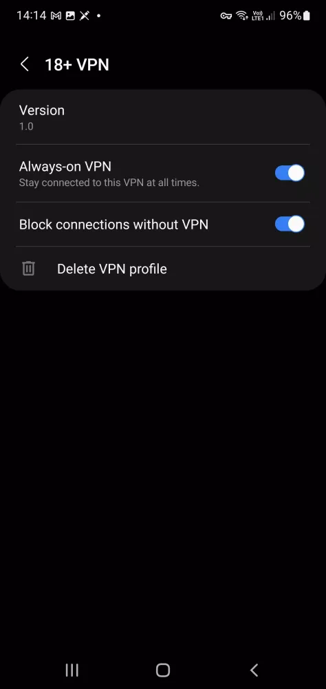 Captures d'écran de 18+ VPN