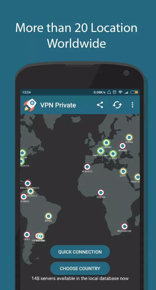 Captures d'écran de VPN Private
