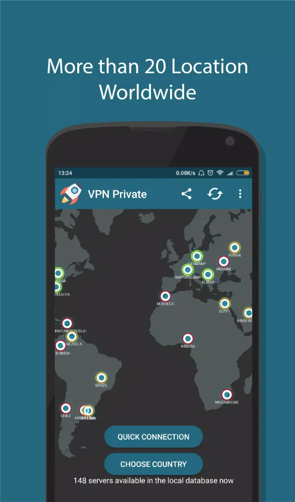 Captures d'écran de VPN Private