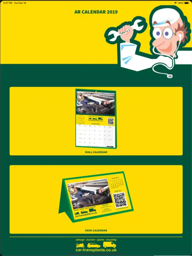 Car Transplants AR Calendar iPad 应用截图