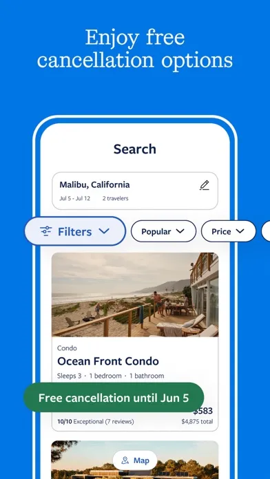 ภาพหน้าจอของ Vrbo Vacation Rentals