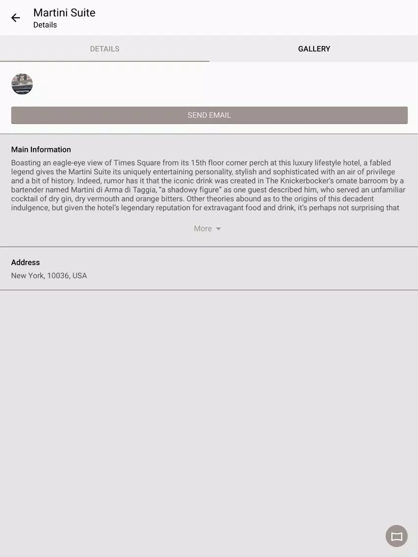 Tangkapan layar The Knickerbocker Hotel VR iPad 