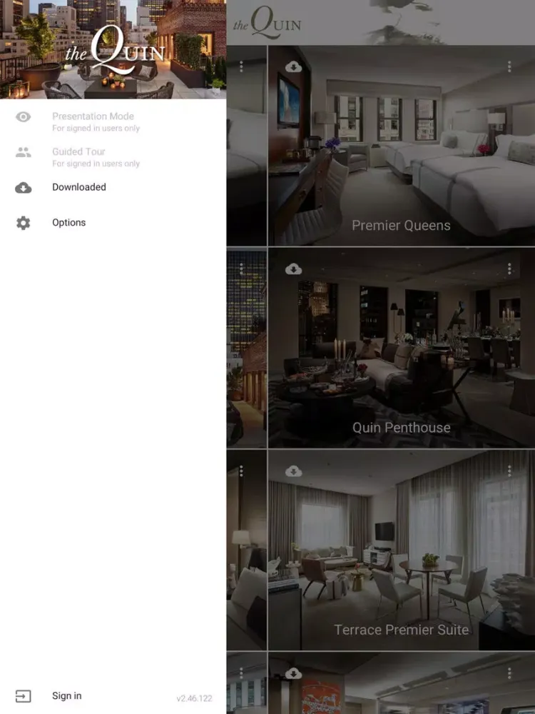 The Quin Hotel VR iPad  Screenshots