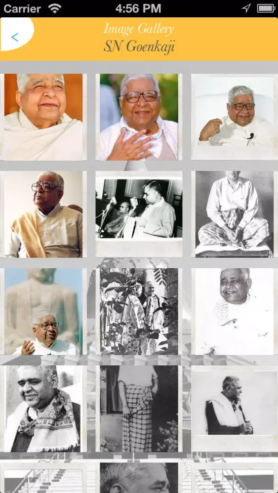 Capturas de tela do Vipassana Organization