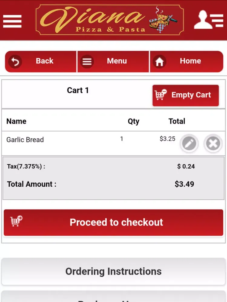 Viana Pizza And Pasta iPad 應用截圖