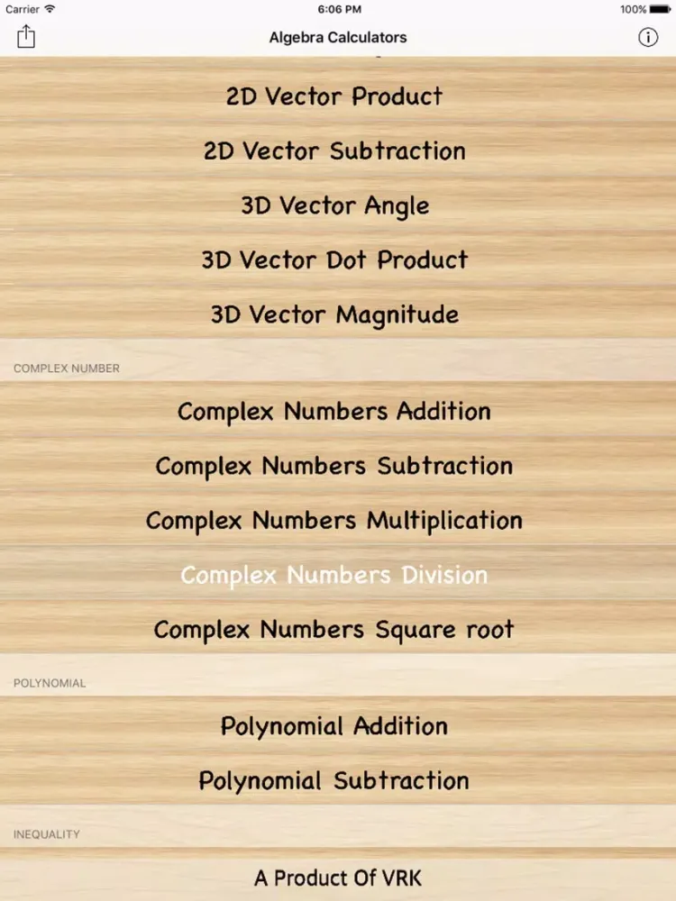 Algebra Calculators iPad  স্ক্রিনশট