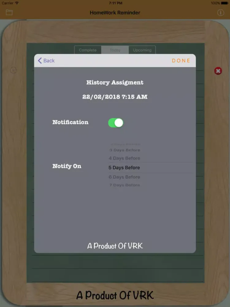 Ảnh chụp màn hình của HomeWork Reminder iPad 