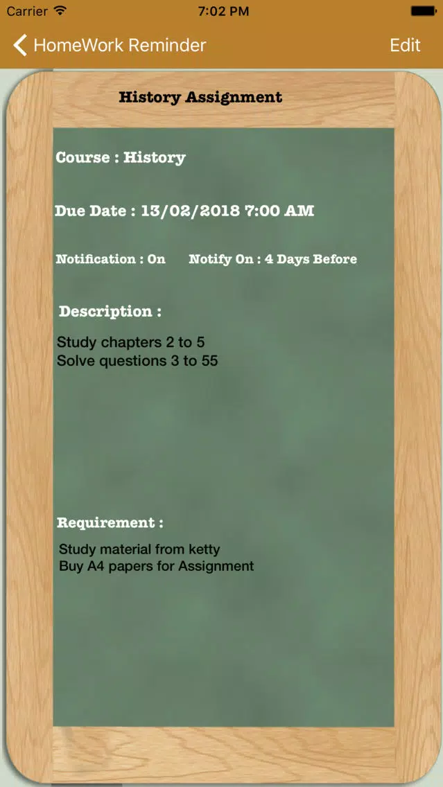 HomeWork Reminder Ekran Görüntüleri