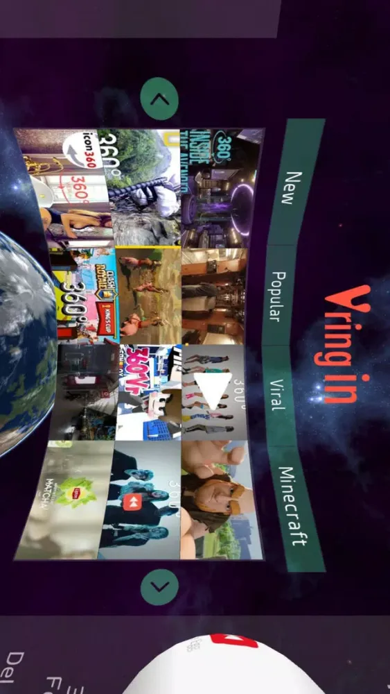 Capturas de tela do VRing In : VR Video Curation Hub