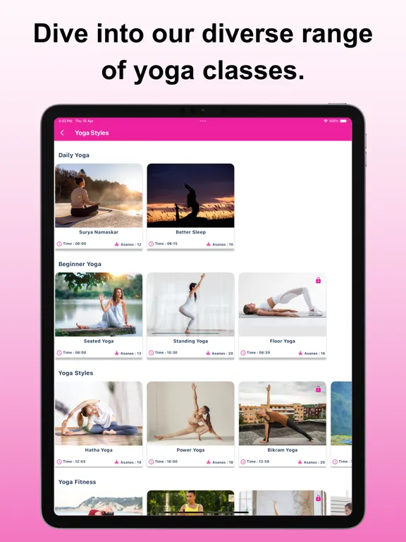 Yoga World - Daily Workouts iPad 应用截图