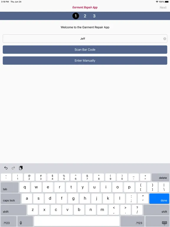 Garment Repair iPad  স্ক্রিনশট