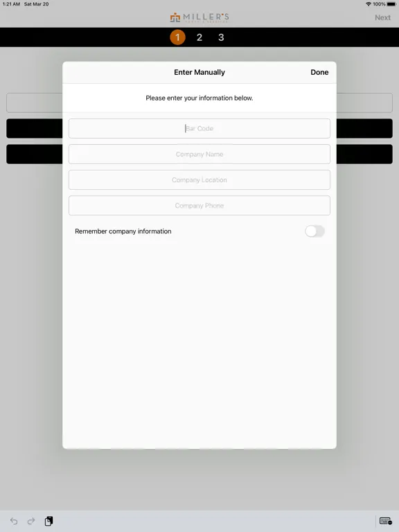 Ảnh chụp màn hình của Millers Textile Services iPad 