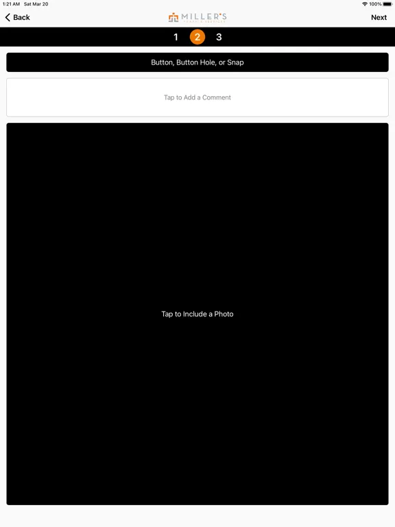 Ảnh chụp màn hình của Millers Textile Services iPad 