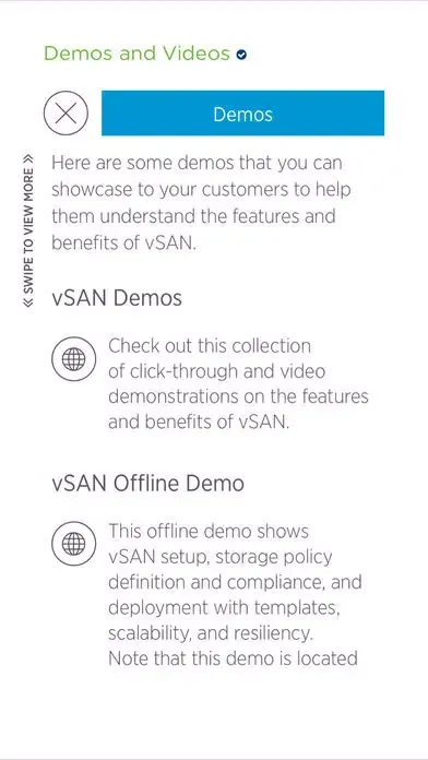 ภาพหน้าจอของ VMware vSAN Sales Readiness Briefcase for iPhone