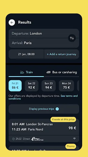 SNCF Connect: Trains & trips Screenshots