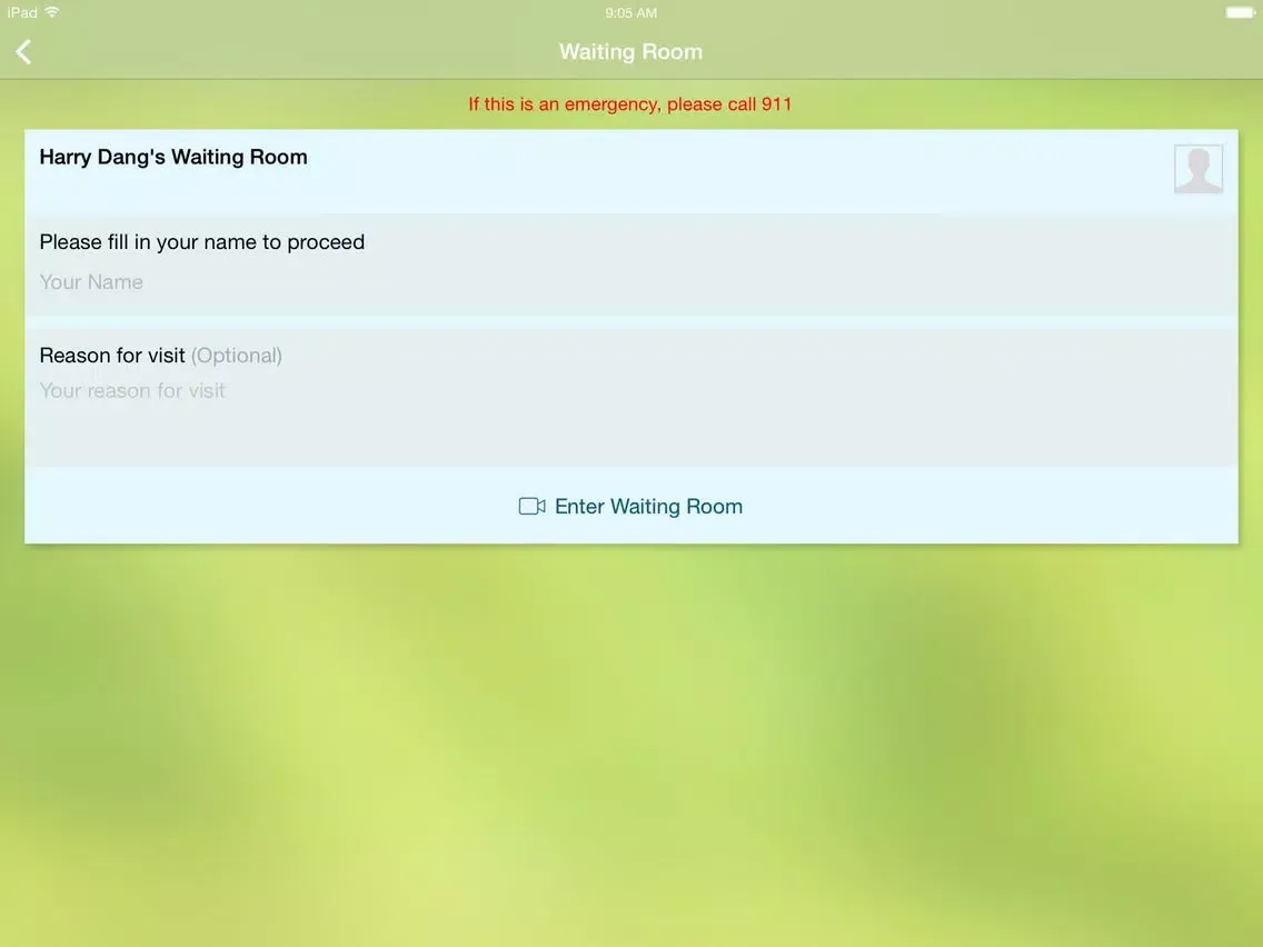 Zrzuty ekranu VSee Waiting Room iPad 