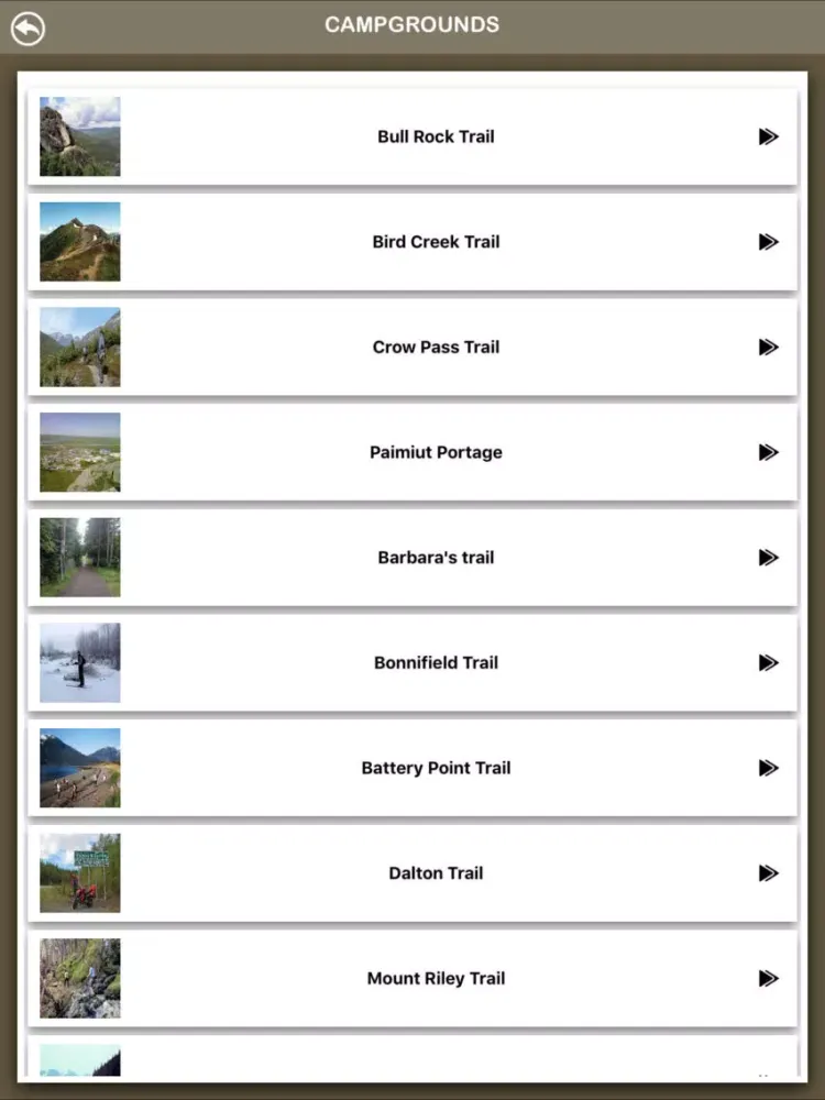 Alaska Hiking Trails iPad  Screenshots