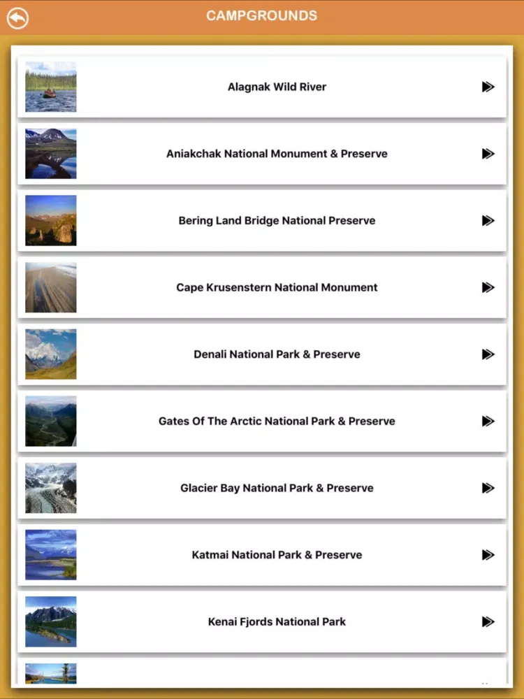Capturas de tela do Alaska Parks National & State iPad 