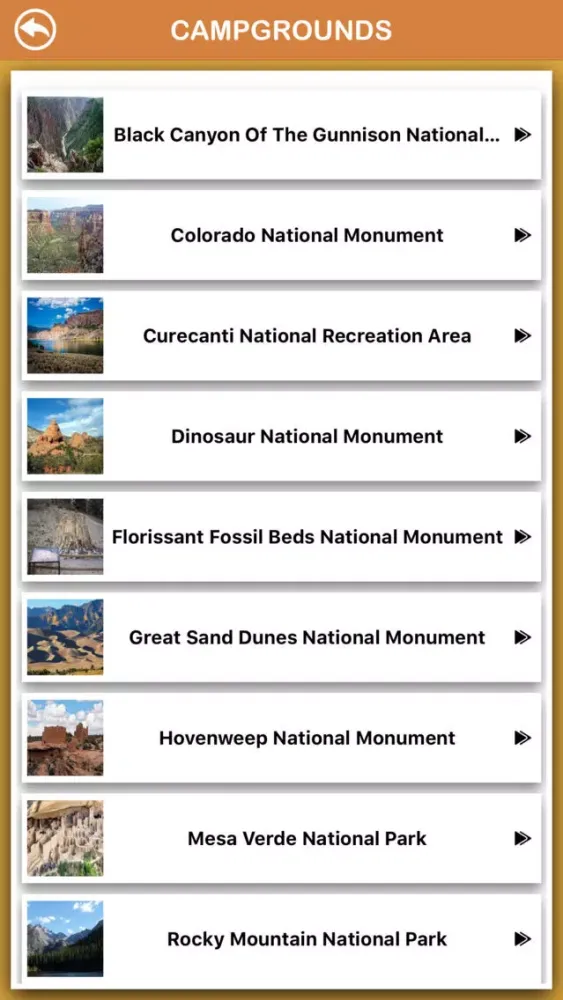 Tangkapan layar Colorado National Parks