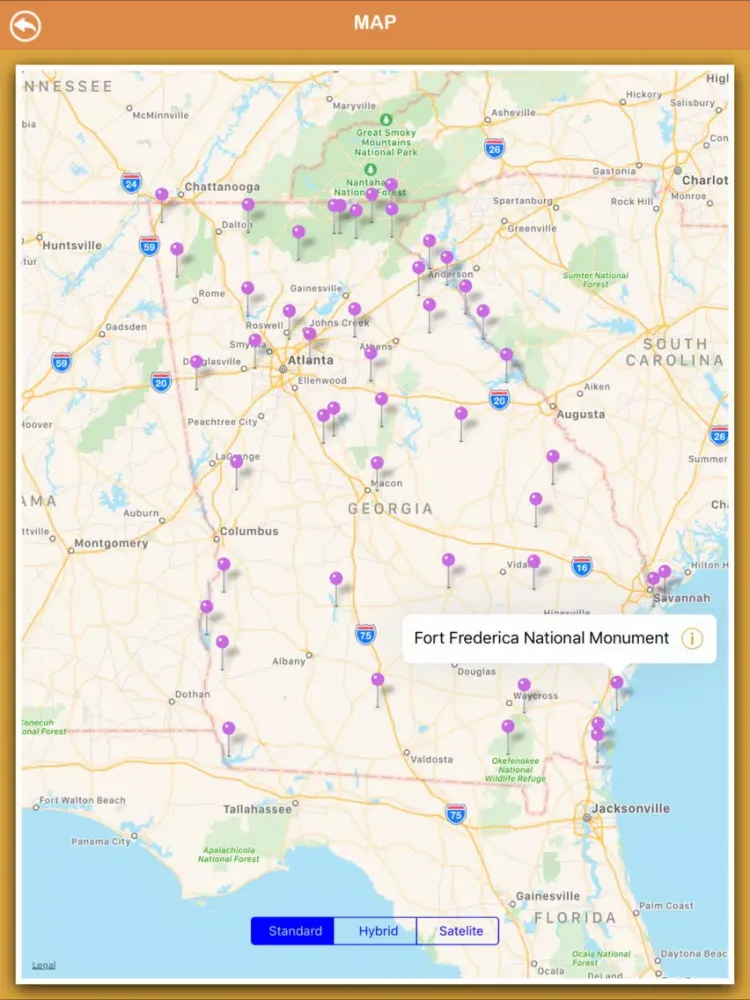 Скриншоты Georgia National Parks iPad 