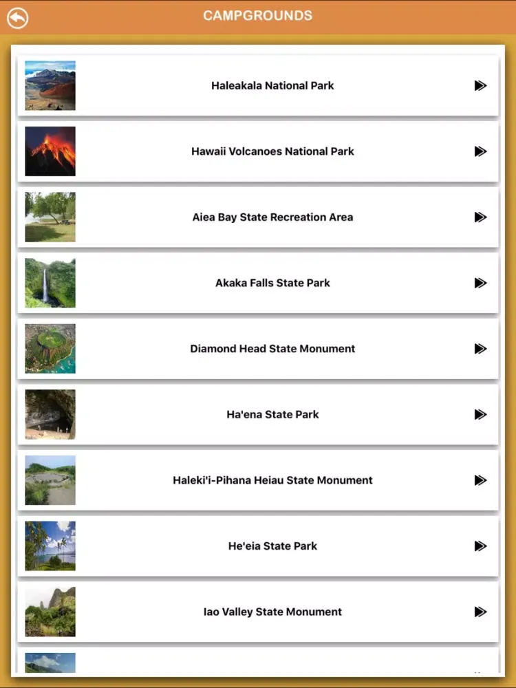 Tangkapan layar Hawaii National Parks iPad 