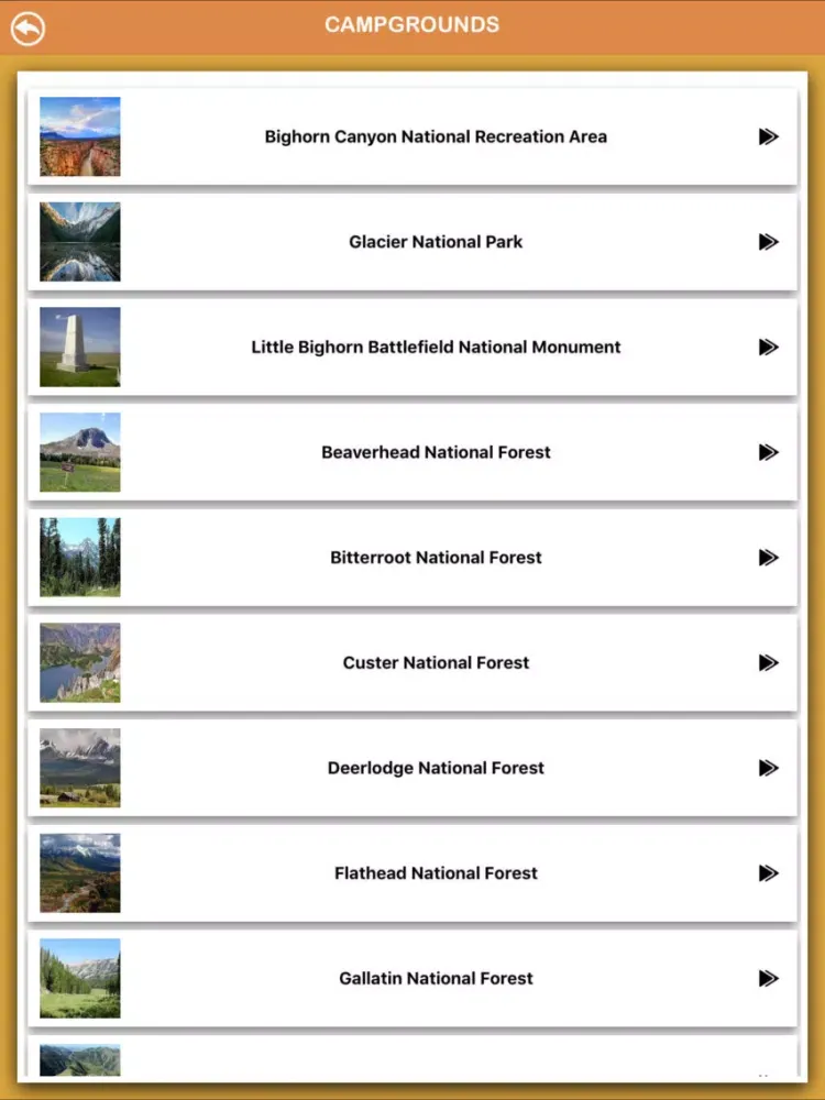 ภาพหน้าจอของ Montana National Parks iPad 