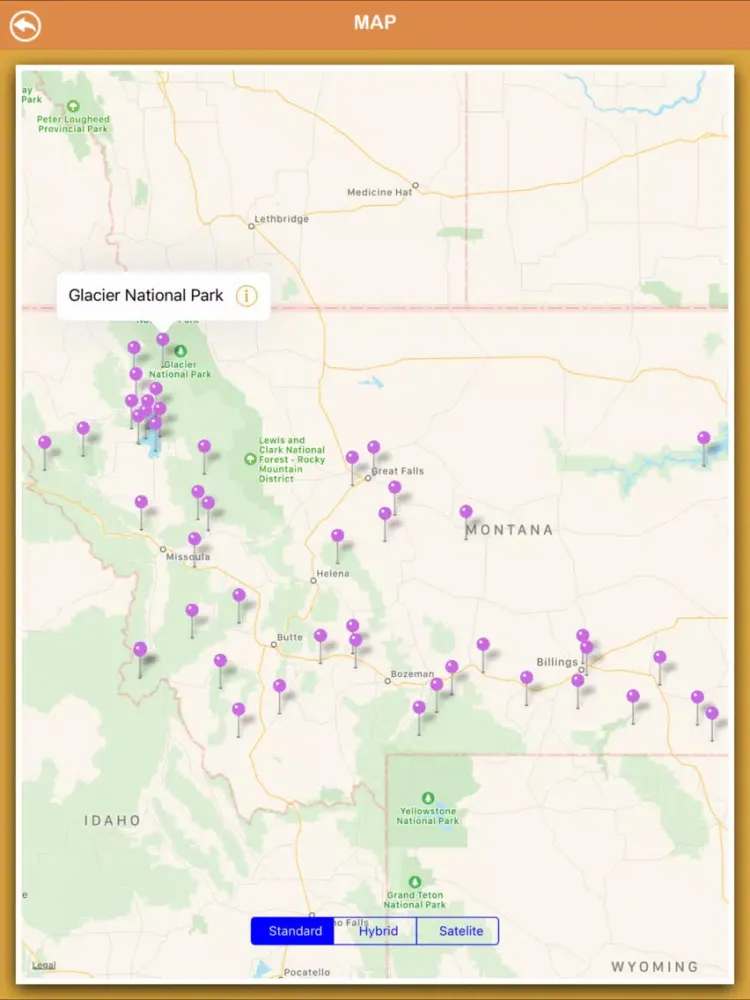 ภาพหน้าจอของ Montana National Parks iPad 