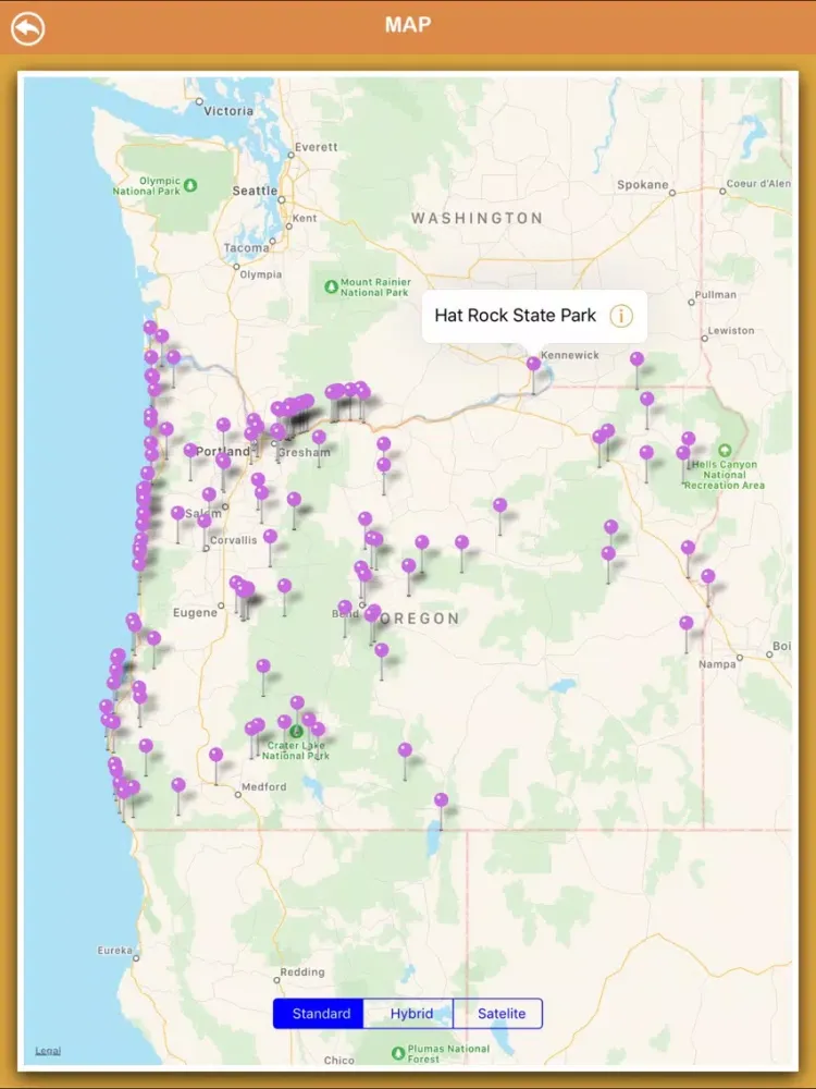 Oregon National Parks iPad 应用截图