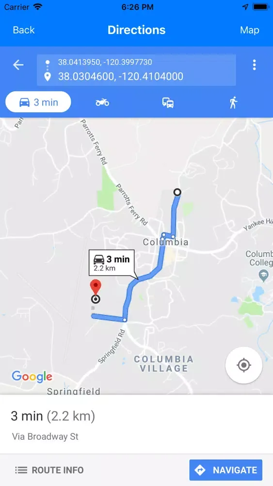 Tangkapan skrin USA Campgrounds