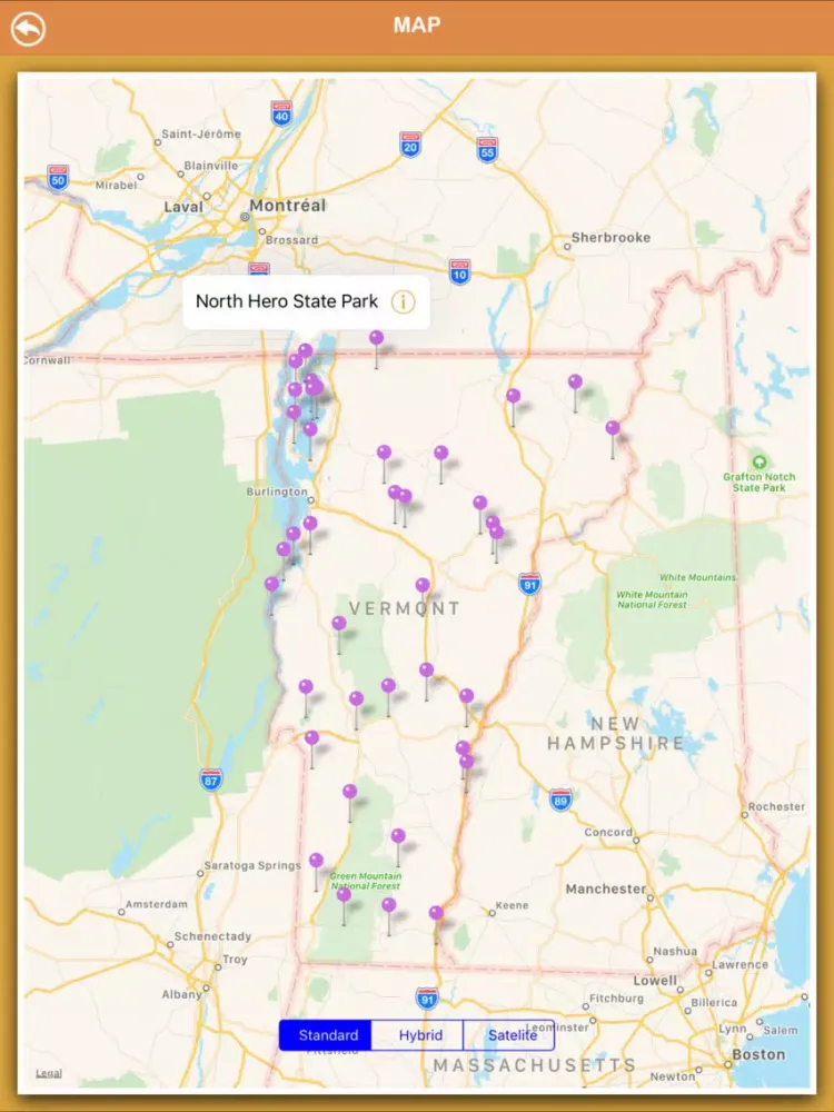 Vermont National Parks iPad  Ekran Görüntüleri