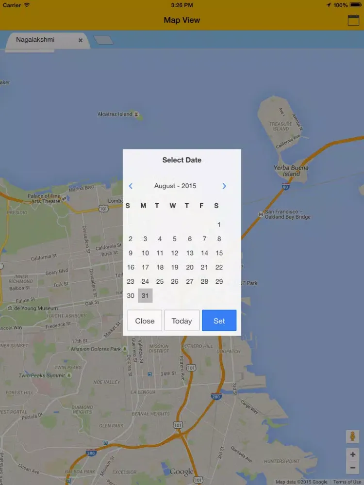 ภาพหน้าจอของ GPSMobileTracker iPad 