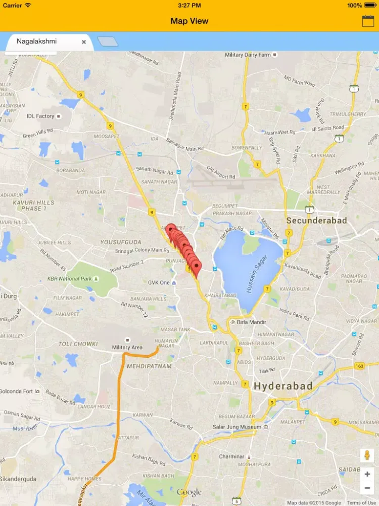 ภาพหน้าจอของ GPSMobileTracker iPad 
