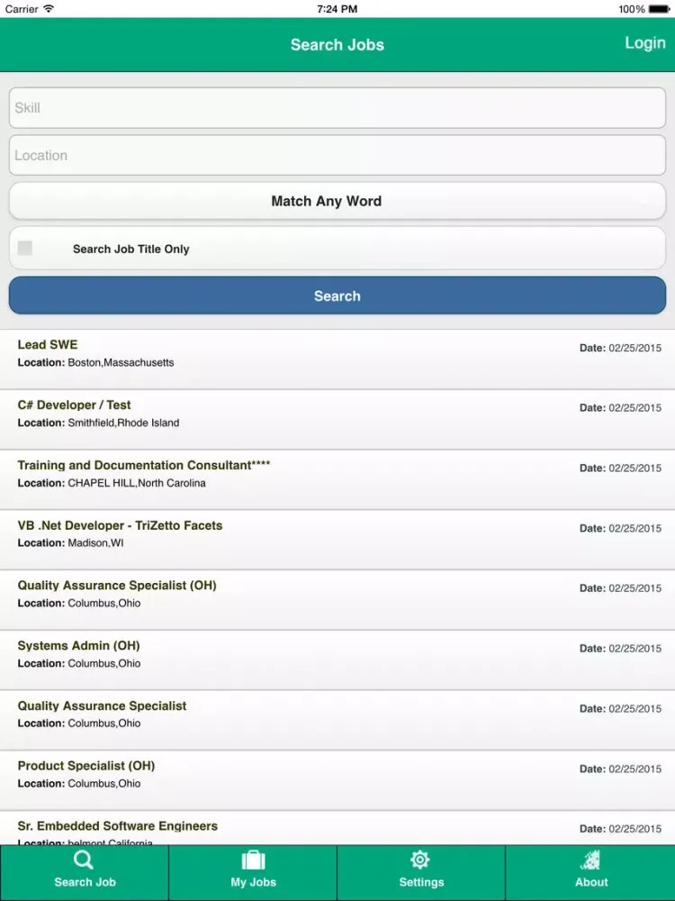 Capturas de tela do V-Soft Jobs iPad 