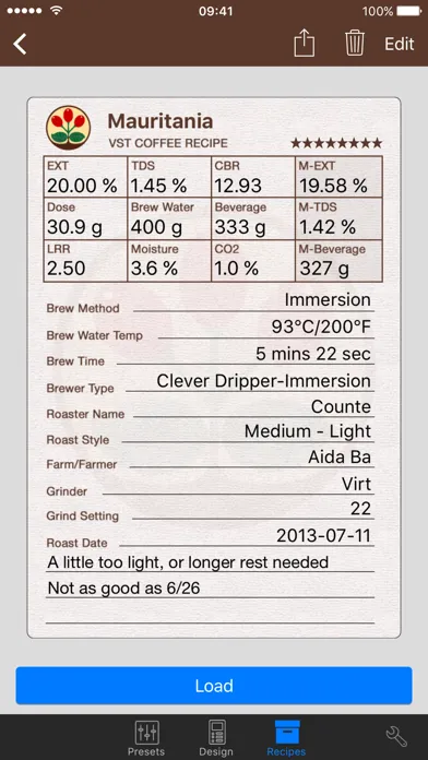 Ảnh chụp màn hình của VST CoffeeTools PRO for iPhone