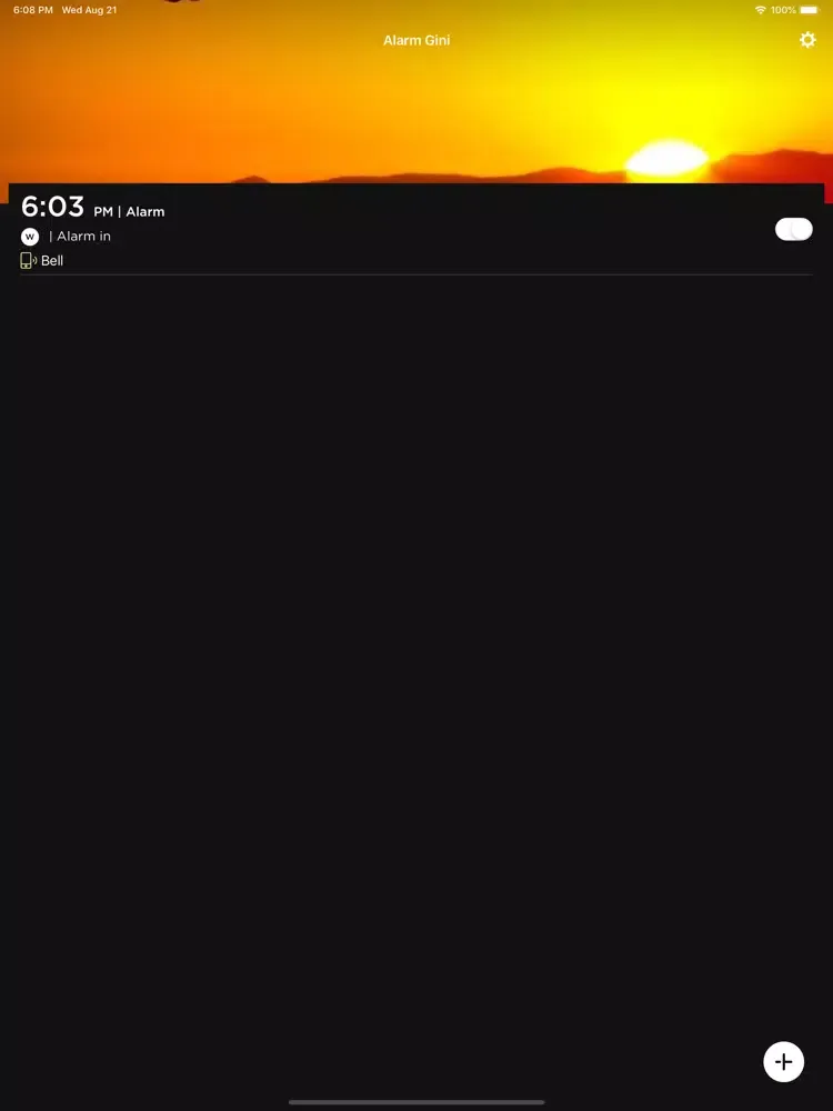 Tangkapan layar AlarmGINI iPad 