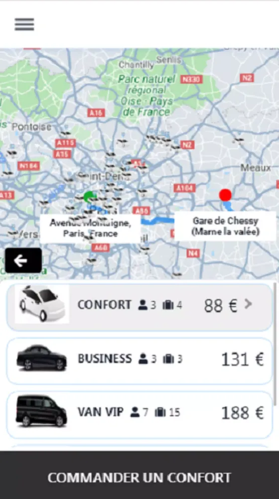 Capturas de pantalla de Chauffeur Privé