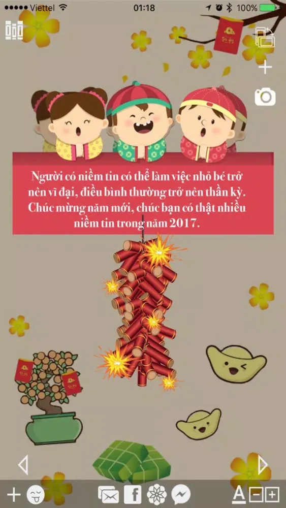 Tangkapan skrin Làm thiệp Tết Xuân Đinh Dậu - Chụp hình Sticker