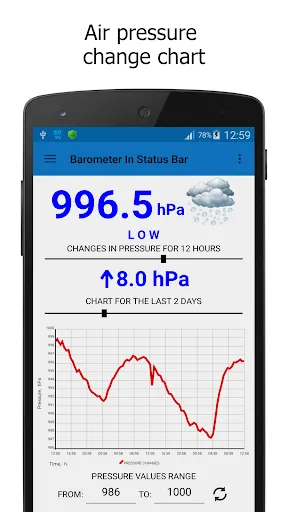 Tangkapan layar Barometer In Status Bar Lite