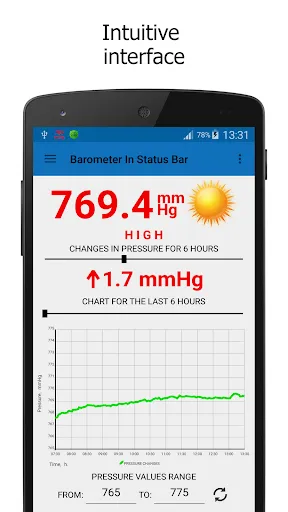 Tangkapan layar Barometer In Status Bar Lite