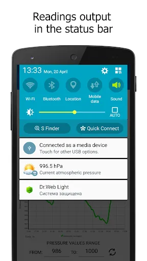 Tangkapan layar Barometer In Status Bar Lite