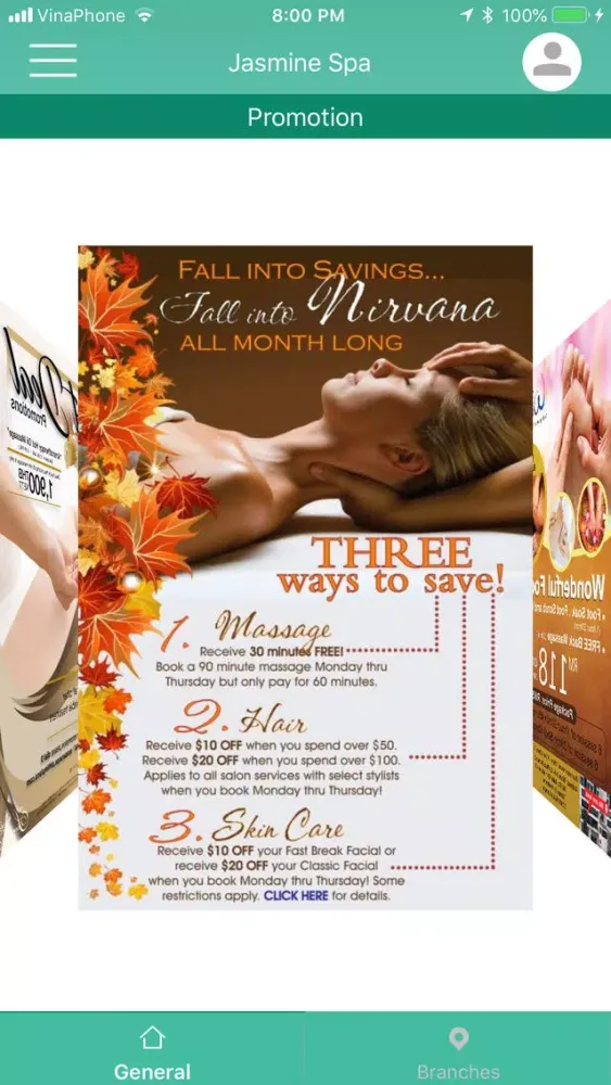 Tangkapan skrin Jasmine Spa
