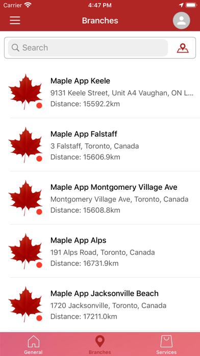 Capturas de tela do Maples App