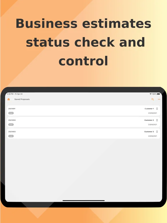 eEstimate - price offer iPad  स्क्रीनशॉट