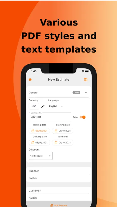 eEstimate - price offer स्क्रीनशॉट