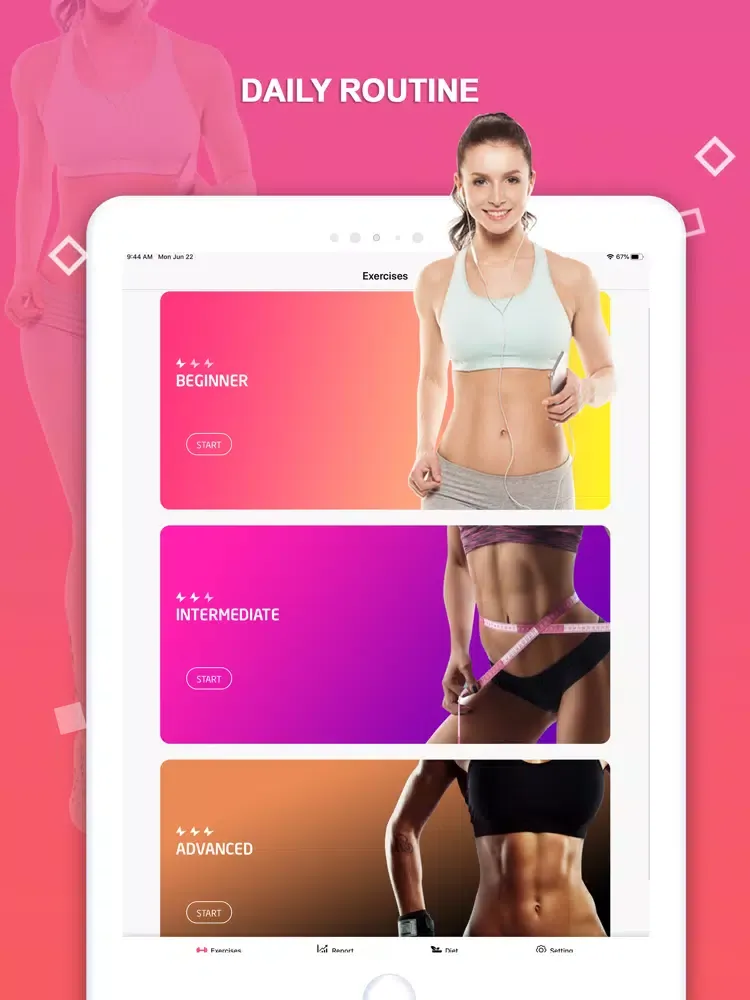 Abs Workout & Diet for Women iPad  Screenshots