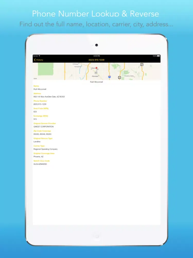 Reverse Phone Lookup & Caller ID Lookup iPad  Screenshots