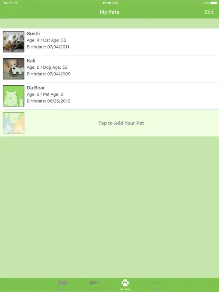 صور Pet Food Tracker for Cats, Dogs and More iPad