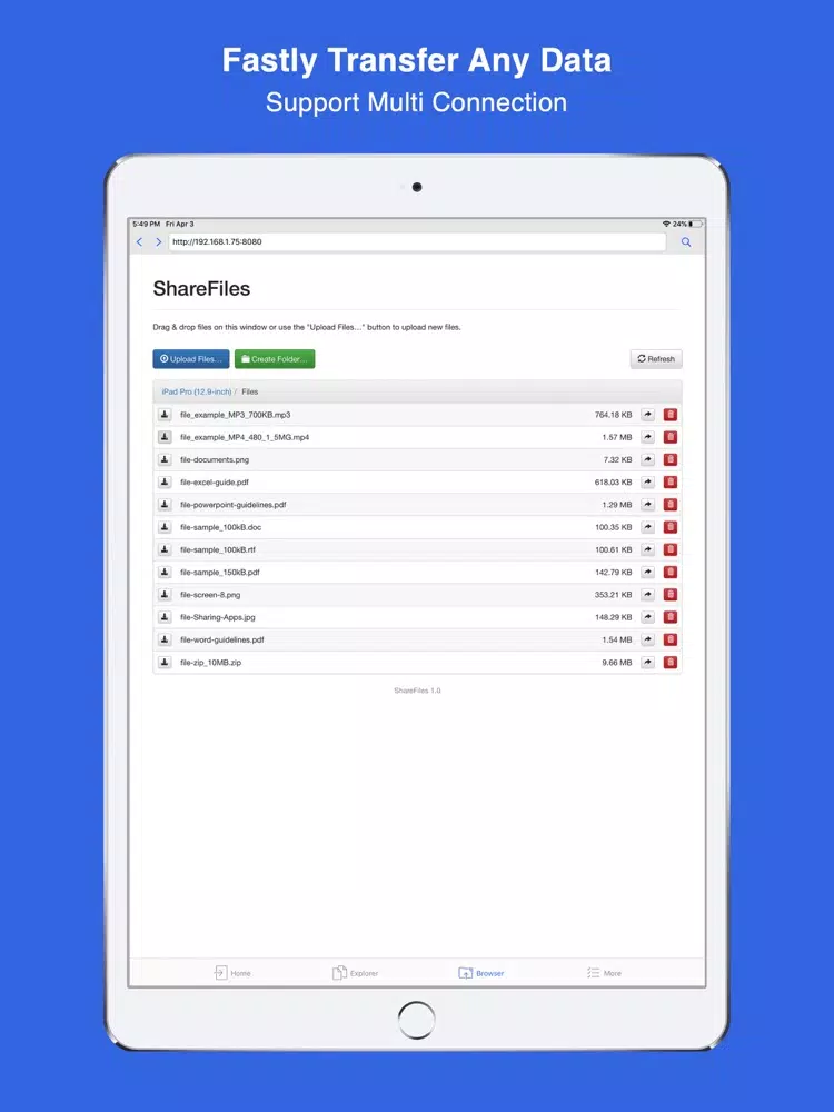 Capturas de tela do Share Files & Send Anywhere iPad 