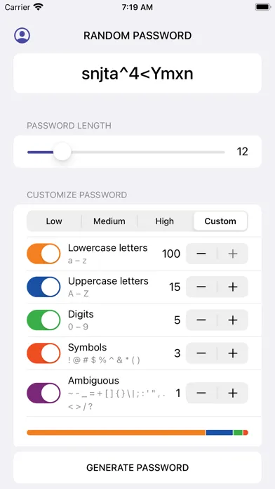 Zrzuty ekranu SafePass - Password Generator
