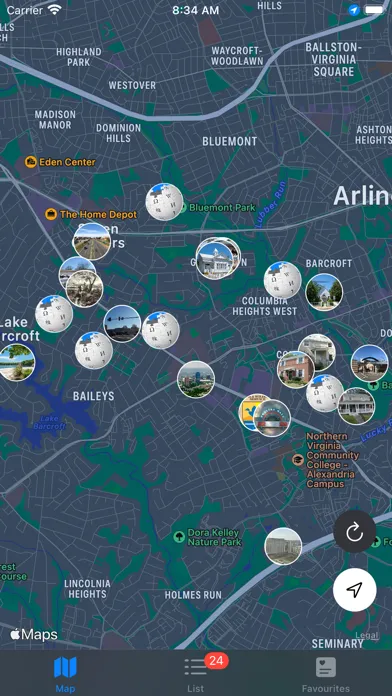 Capturas de pantalla de AroundThis - Places Wiki